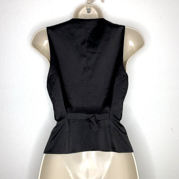 Theory VIRGIN WOOL & Angora Black VEST 2 Waistcoat Whimsigoth Menswear Lagenlook - Picture 4 of 6